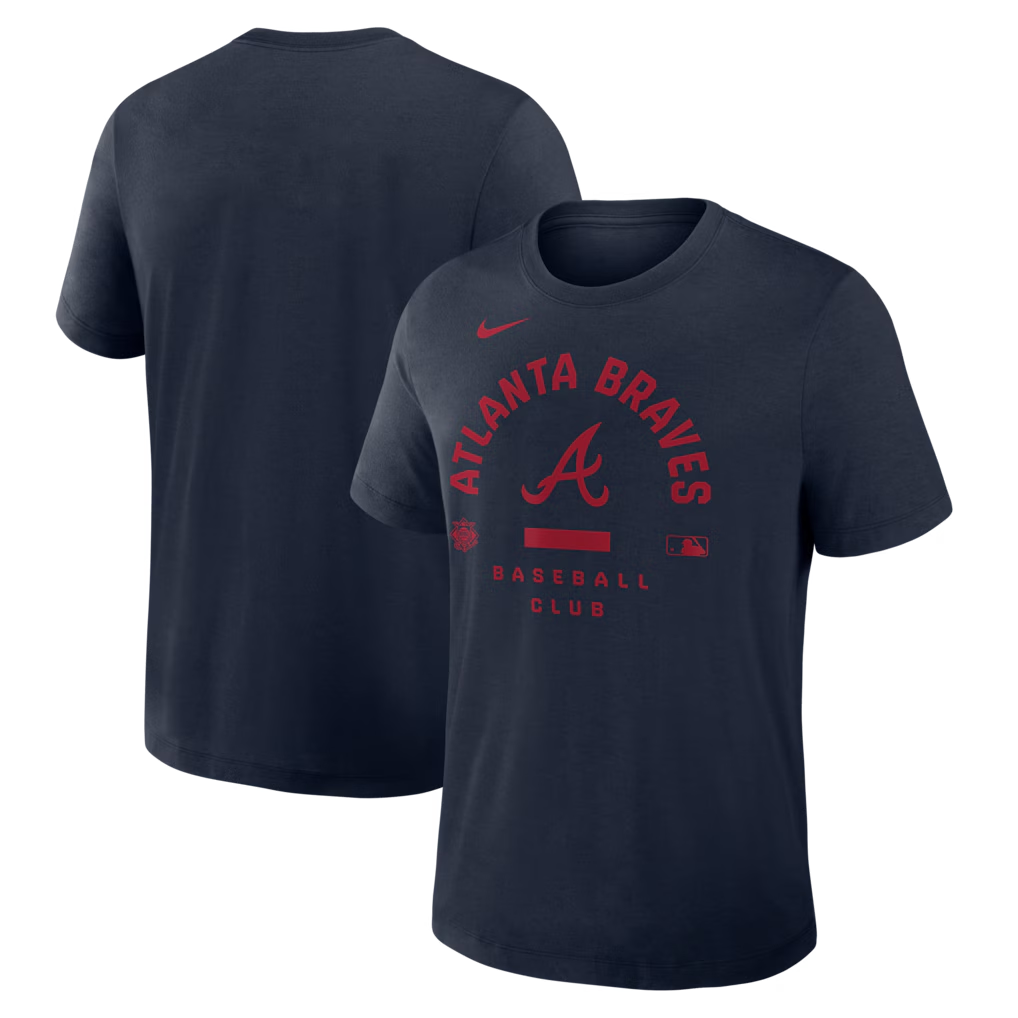 Men's Atlanta Braves Navy Collection Early Work Tri-Blend Dri-FIT T-Shirt Men's Atlanta Braves Navy Collection Early Work Tri-Blend Dri-FIT T-Shirt
